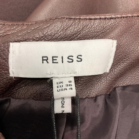 REISS BERRY REAGAN LEATHER PENCIL SKIRT - Picture 4 of 5
